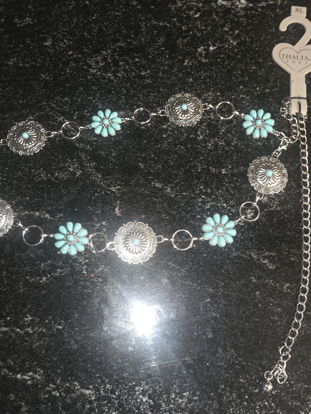 Thalia Sodi Silver-Link Necklace with Turquoise Floral Accents